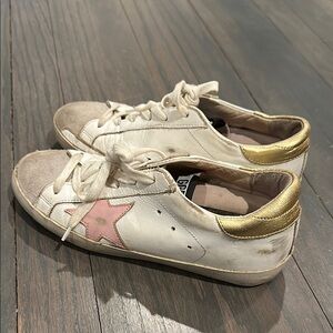 Golden Goose Kids' White and Pink Sneakers